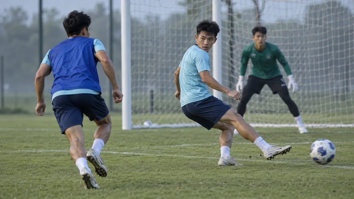Ảnh minh họa: hậu vệ quan sát và bảo vệ khu vực cột xa