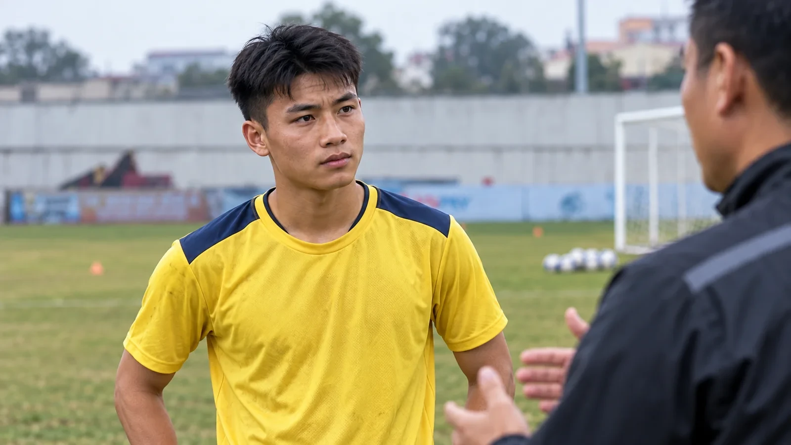 Nhân vật hậu vệ trẻ minh họa trong bối cảnh Thanh Hóa, không phải chân dung Lại Văn Tú