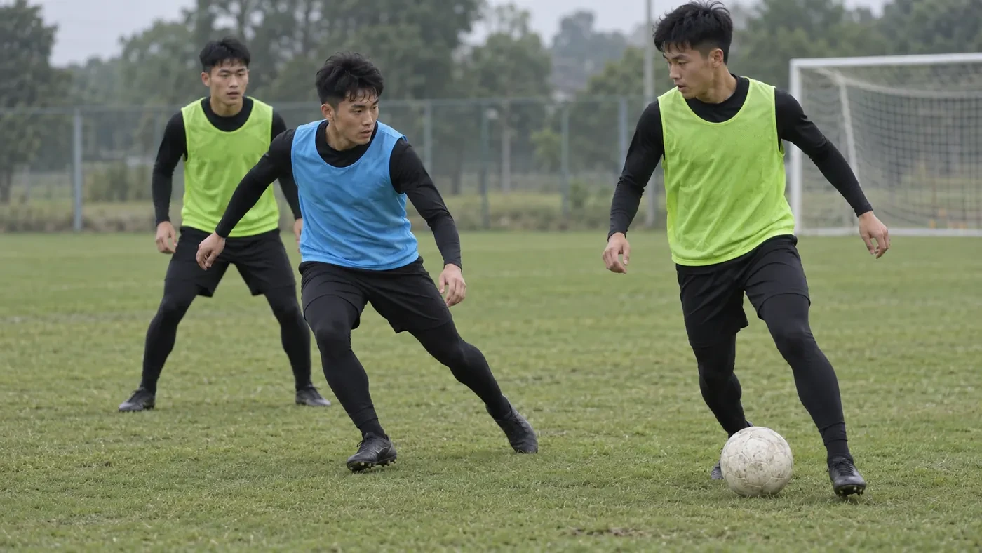 Nhân vật minh họa: tiền vệ pressing theo góc chạy che đường chuyền vào trung lộ